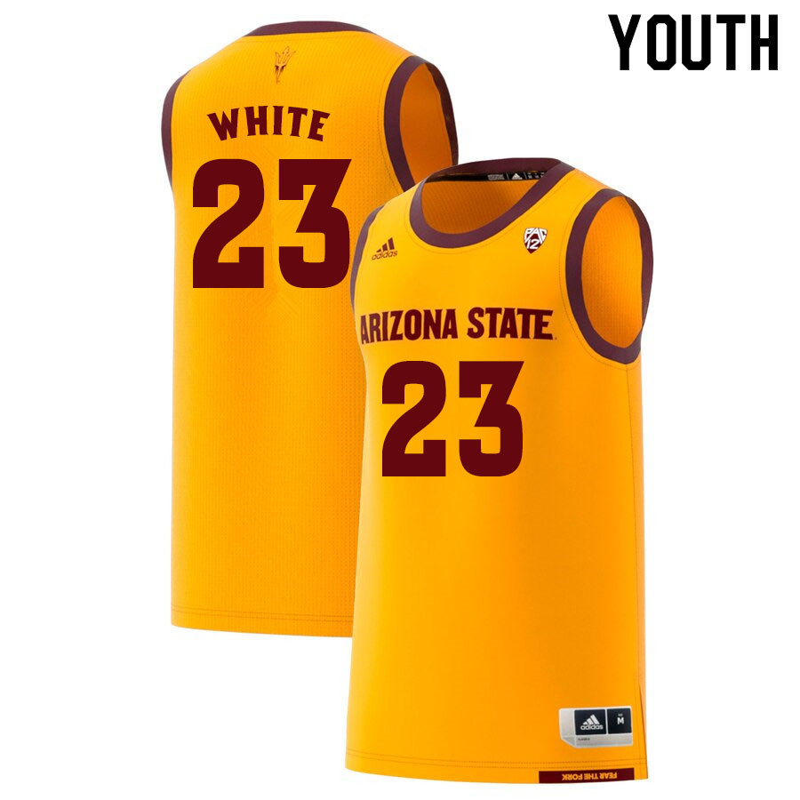 Youth #23 Romello White Arizona State Sun Devils College Basketball Jerseys Sale-Gold